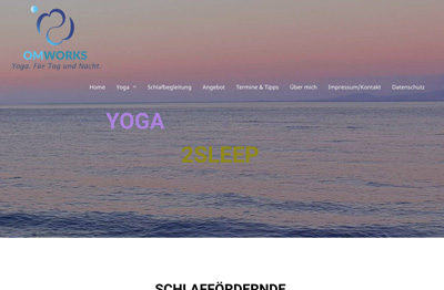 Omworks Yoga für Tag und Nacht. Yoga2Sleep Webdesign www.groovygrafillero.de